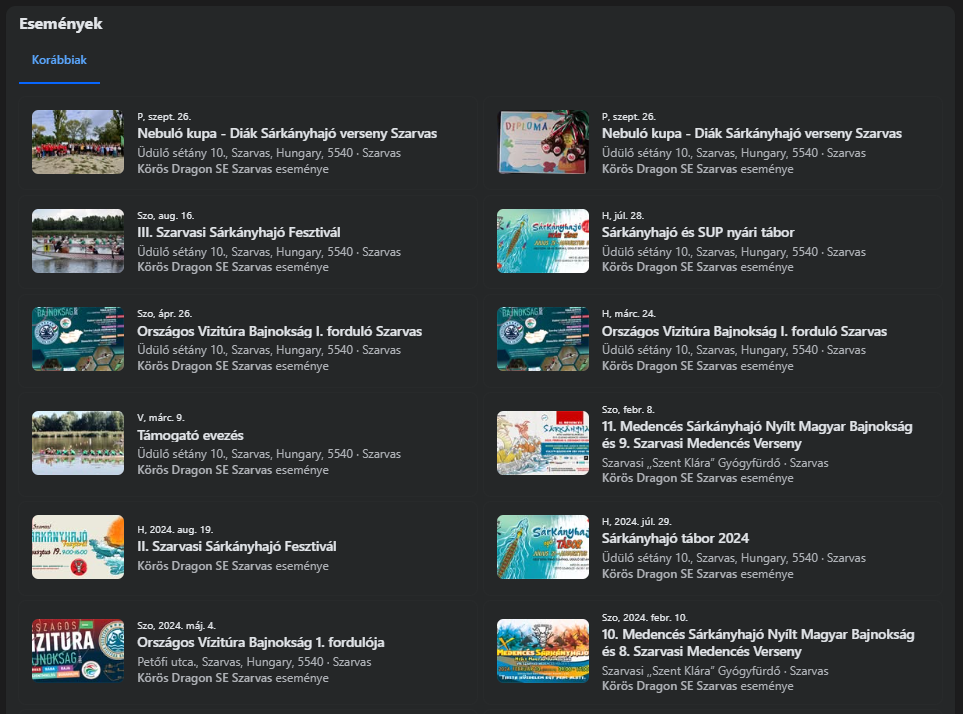 A selection of boat races taking place in Szarvas, Hungary.